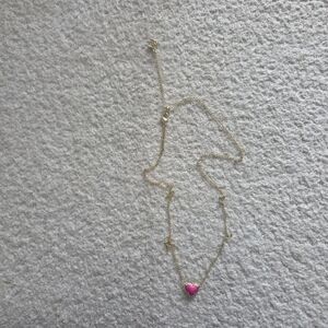 Kendra Scott Pink Heart Necklace